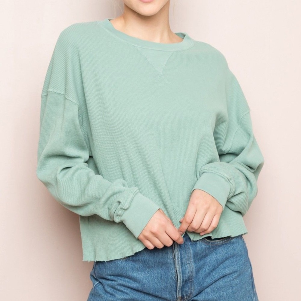 nwot brandy melville laila pastel green top rare